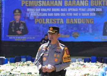 Polresta Bandung Musnahkan 14.999 Botol Miras Hasil Ops Pekat Lodaya 2026